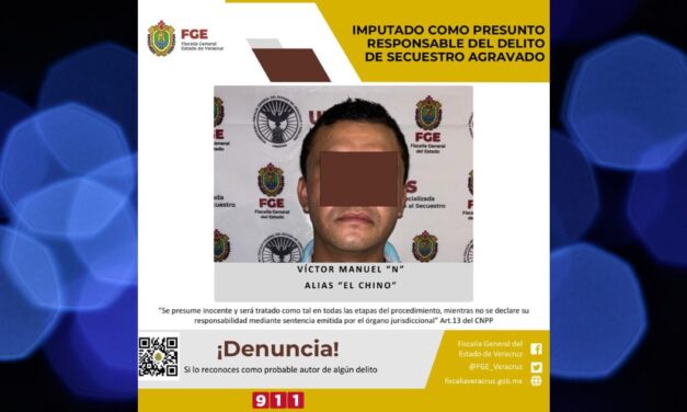 Imputado como presunto responsable del delito de secuestro agravado en Poza Rica