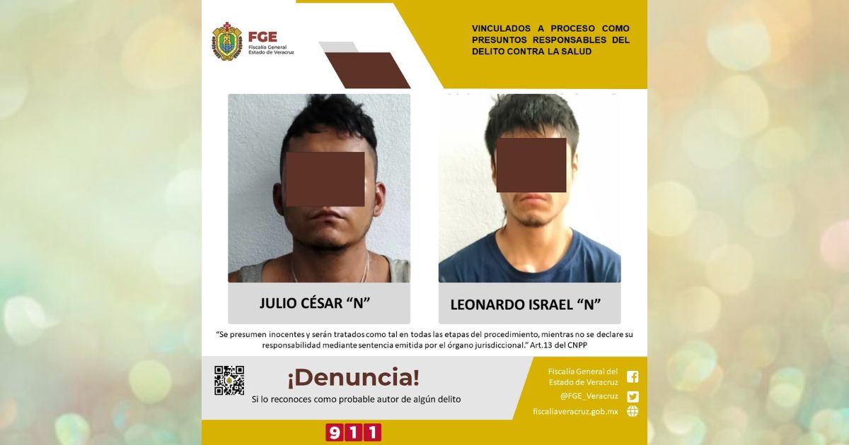 Vinculados a proceso como presuntos responsables del delito contra la salud