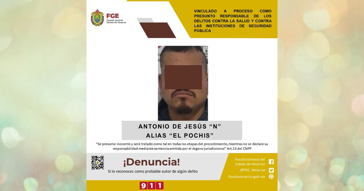 Vinculado a proceso como presunto responsable de los delitos contra la salud y contra las instituciones de seguridad pública
