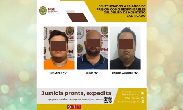 Sentenciados a 20 años de prisión como responsables del delito de homicidio calificado