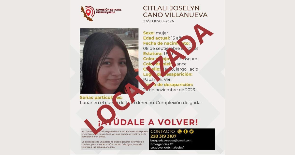 Localizan a joven papanteca