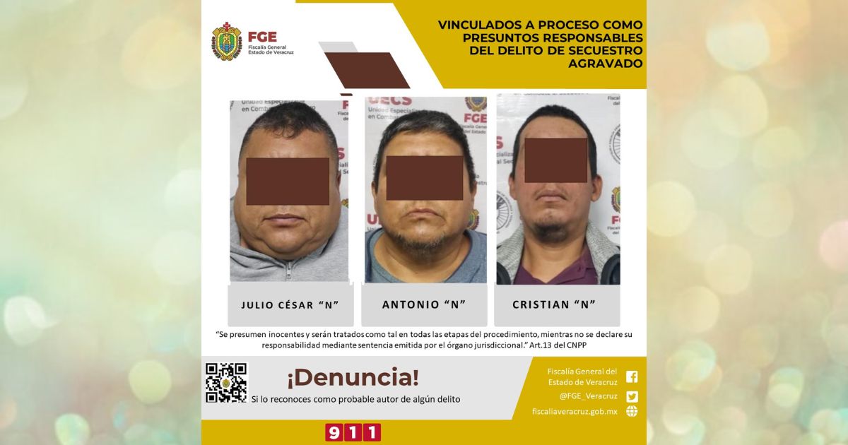 Vinculados a proceso como presuntos responsables del delito de secuestro agravado