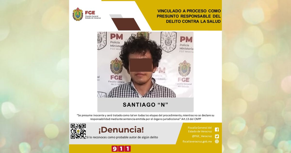 Vinculado a proceso como presunto responsable del delito contra la salud