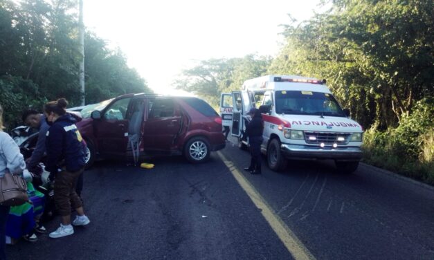 Terrible accidente deja siete lesionados en la Tuxpan-Tampico
