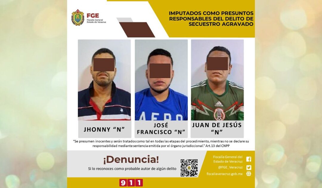 Imputados como presuntos responsables del delito de secuestro agravado en Poza Rica