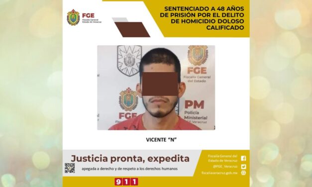 Misantla: Sentenciado a 48 años de prisión por el delito de homicidio doloso calificado