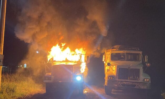 Ozuluama: Cortocircuito en camión de carga desata incendio