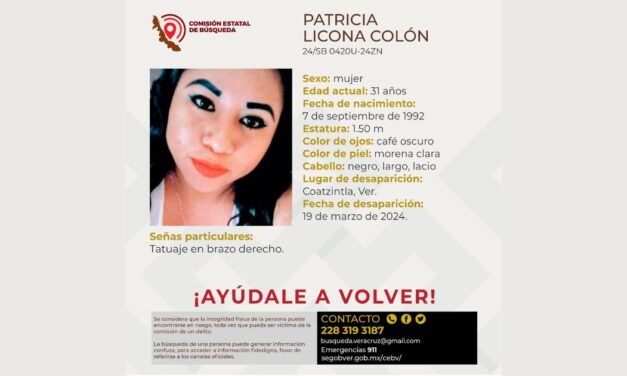 Mujer desaparece misteriosamente en Coatzintla