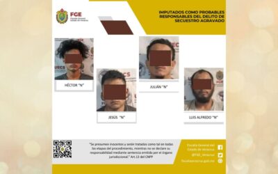 Cuatro imputados por el delito de secuestro en Poza Rica