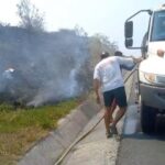 Se incendia pastizal en la Tuxpan- Tampico