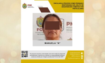 Naranjos: Vinculada a proceso por el delito de desaparición cometida por particulares