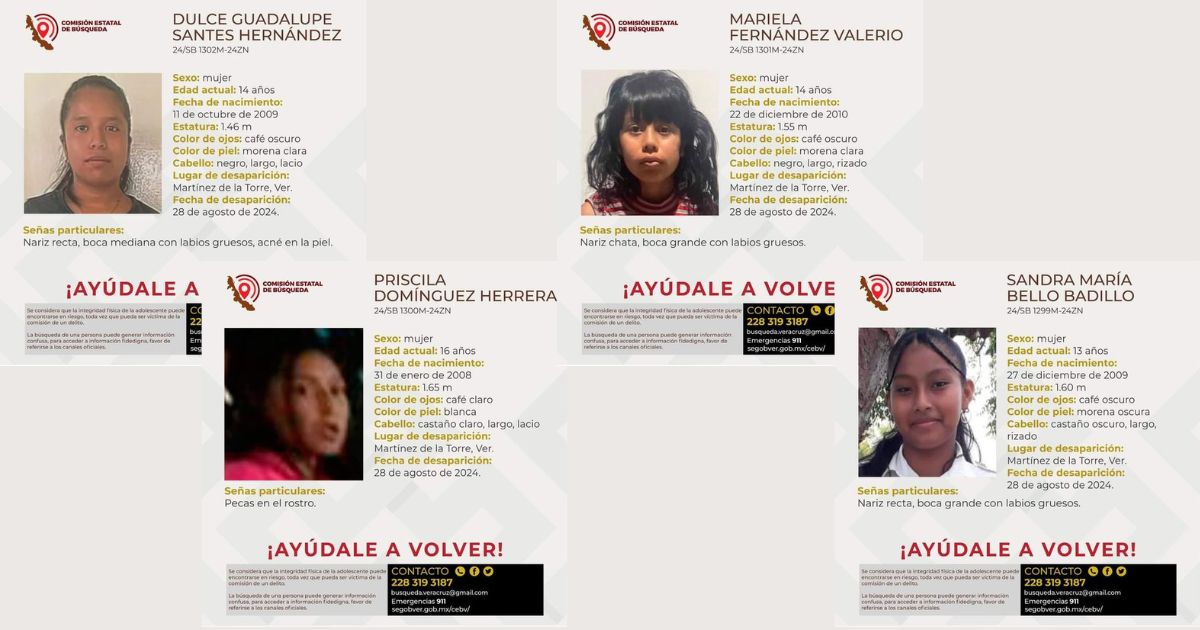 Cuatro menores desaparecen el mismo día en Martínez de la Torre