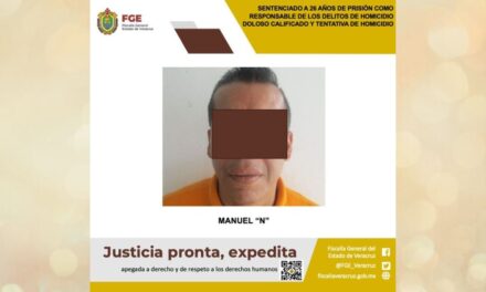 Papantla: 26 años de Prisión por el delito de homicidio doloso calificado y tentativa de homicidio