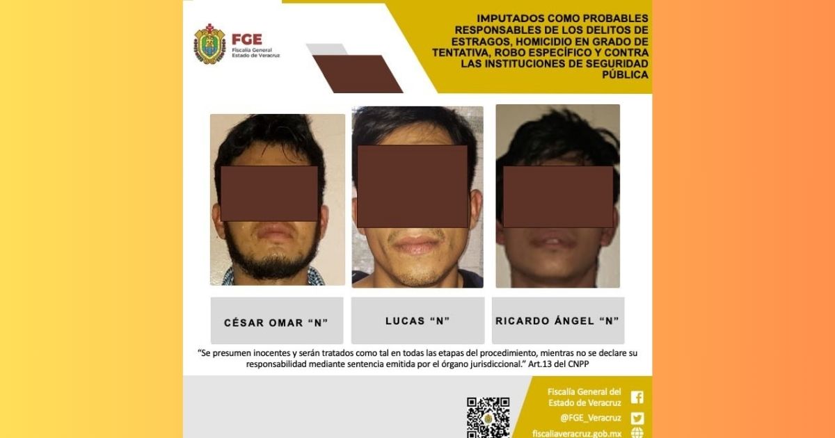 Imputan a tres por atentados contra pastelerías Dauzon en Veracruz Norte
