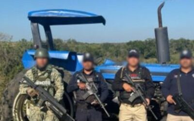 Tras cateo en Tempoal, autoridades aseguran tractor con reporte de robo