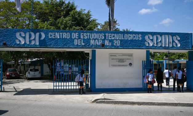 Tuxpan: El CETMAR 20 tendrá un moderno techado en su área de usos múltiples y cancha deportiva
