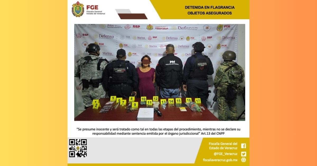 Tras cateo, mujer es detenida en Martínez de la Torre