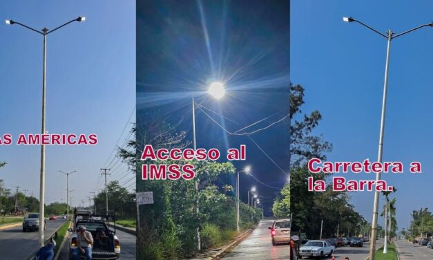 Tuxpan: Cuadrillas dan mantenimiento y reactivan luminarias del alumbrado público
