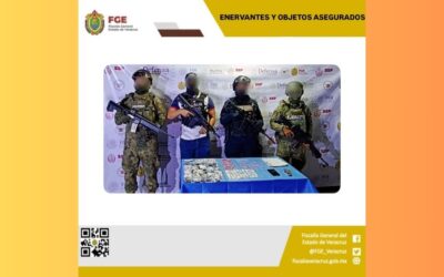 Enervantes y objetos asegurados en Casitas, Tecolutla