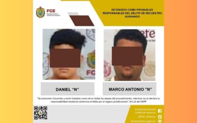 Detenidos por el delito de secuestro en Papantla