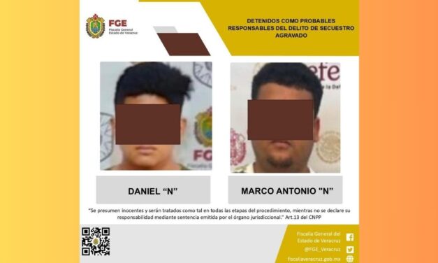 Detenidos por el delito de secuestro en Papantla