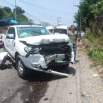 Aparatoso choque en la carretera Papantla-El Chote deja elevados daños materiales