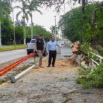 Alcalde de Tuxpan realizó un recorrido con PC, para atender afectaciones menores provocados por las lluvias