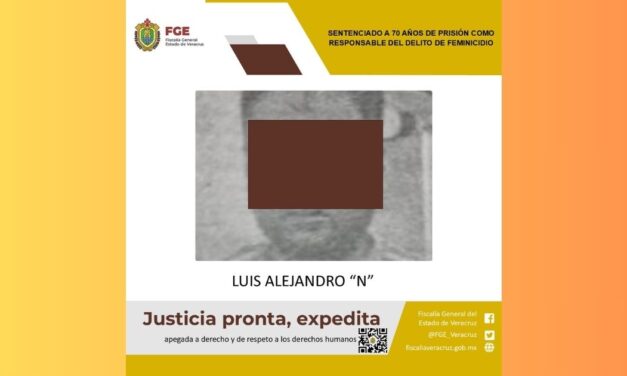 70 años de prisión por el delito de feminicidio en Poza Rica