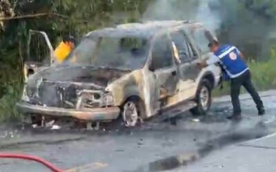 Incendio Vehicular en Carretera Tantoyuca-San Sebastián