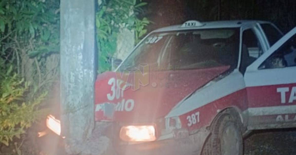 Accidente en Nuevo Paso Real, Álamo: Taxista gravemente lesionado