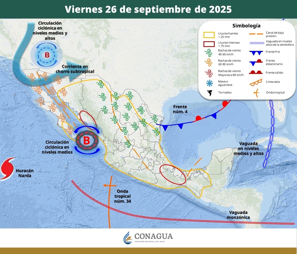 Tuxpan: Se pronostican lluvias este fin de semana debido al Frente Frío 4 y un canal de baja presión