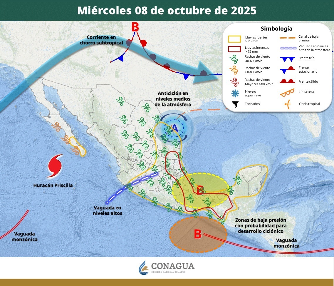 ¡Tome precauciones! Este miércoles y jueves se esperan lluvias torrenciales en Tuxpan
