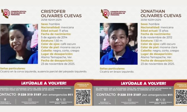 Álamo: Activan ficha de búsqueda tras la desaparición de los hermanos Olivares Cuevas