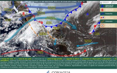 Se recomienda precaución por la llegada del Frente Frío 17 al Norte de Veracruz.